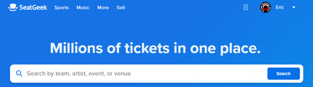 SeatGeek - Millions of Tickets In One Place Banner