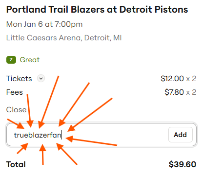 Valid SeatGeek Promo Code -- trueblazerfan